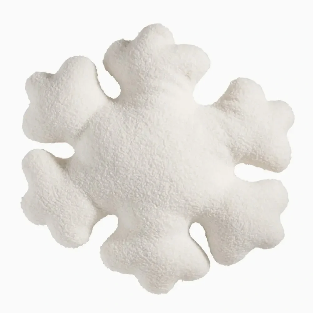 White Snowflake Throw Pillow